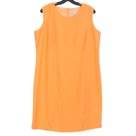 Jessica London Dress Linen Minimalist Coastal Grandma Quiet Luxury Orange 14WP - Picture 1 of 4